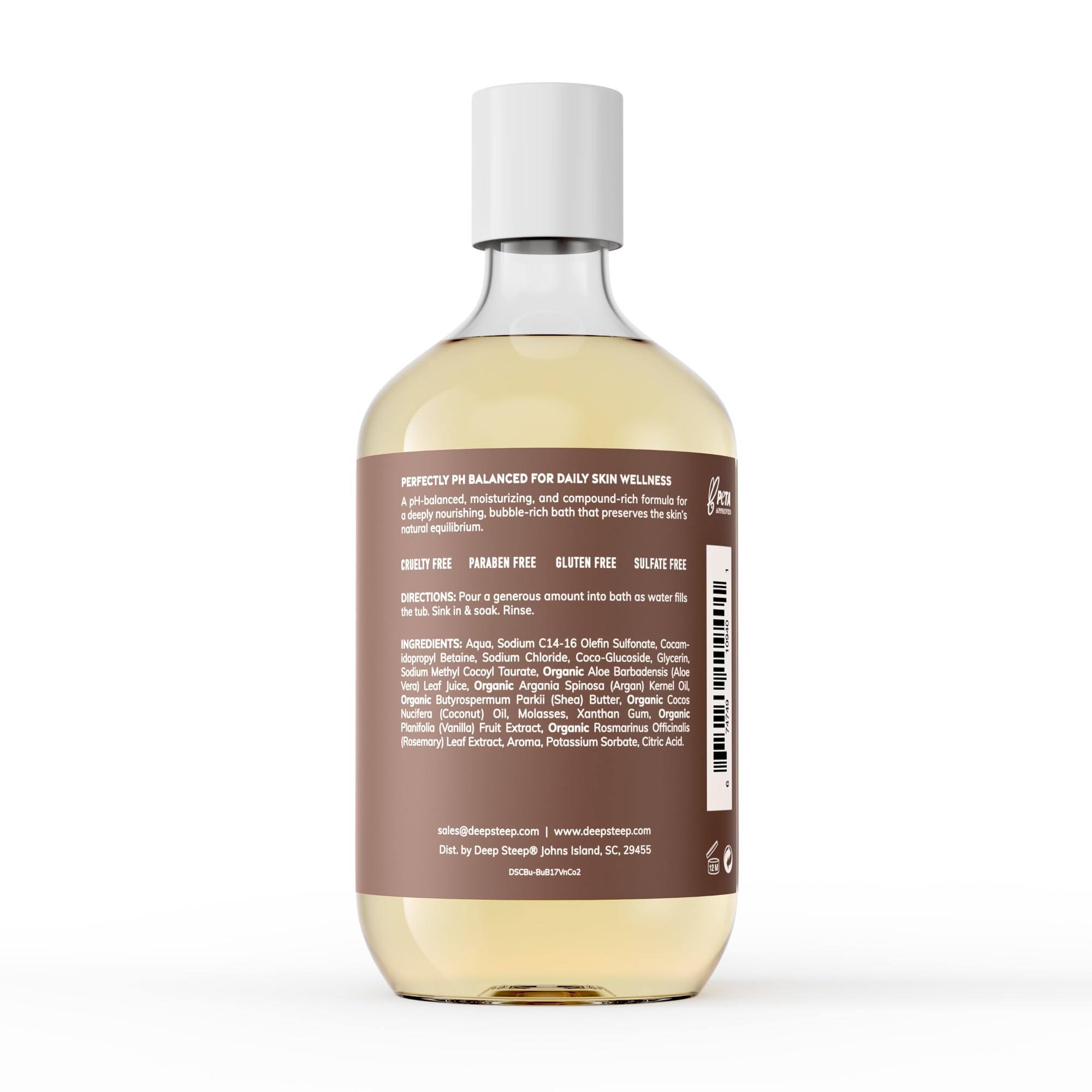 Deep Steep Bulle vanille coco mousse - texture soyeuse prête pour un bain.