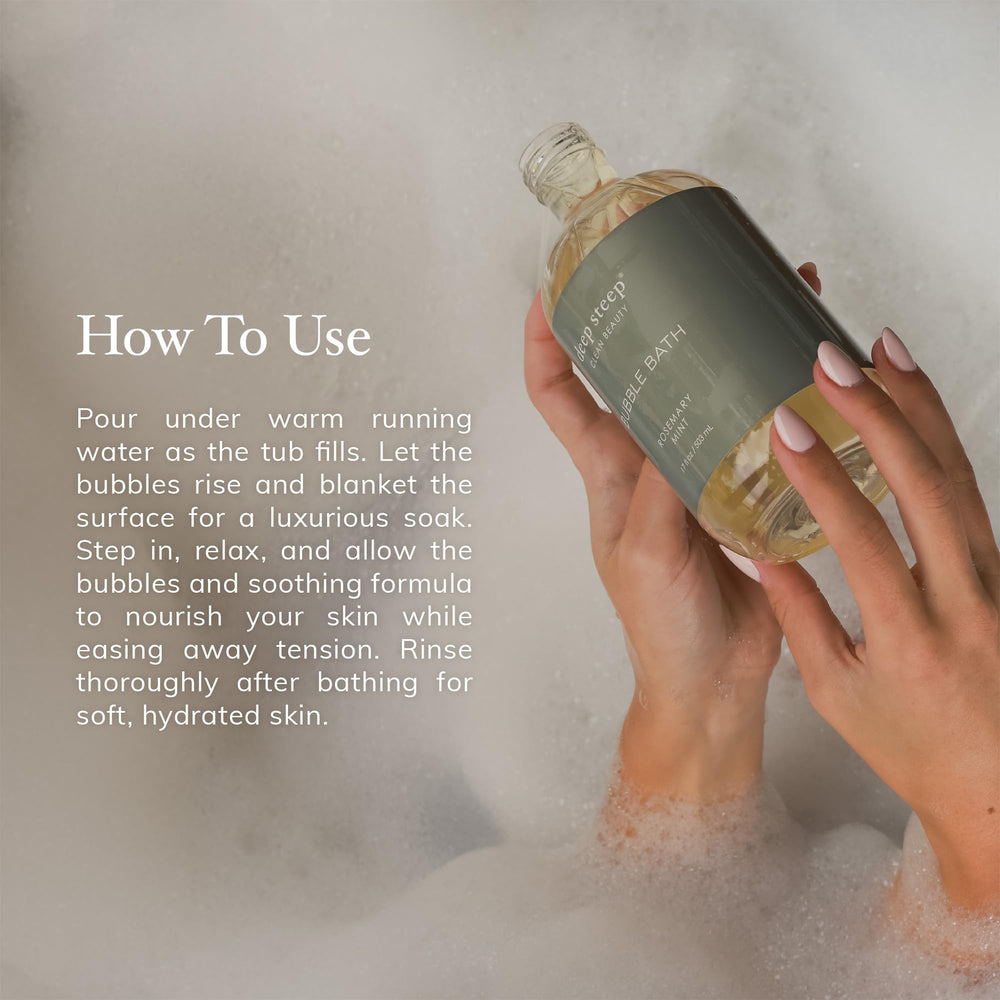 Deep Steep Bain Bulle Rosemary Menthe: huile d'argan pour une hydratation légère.