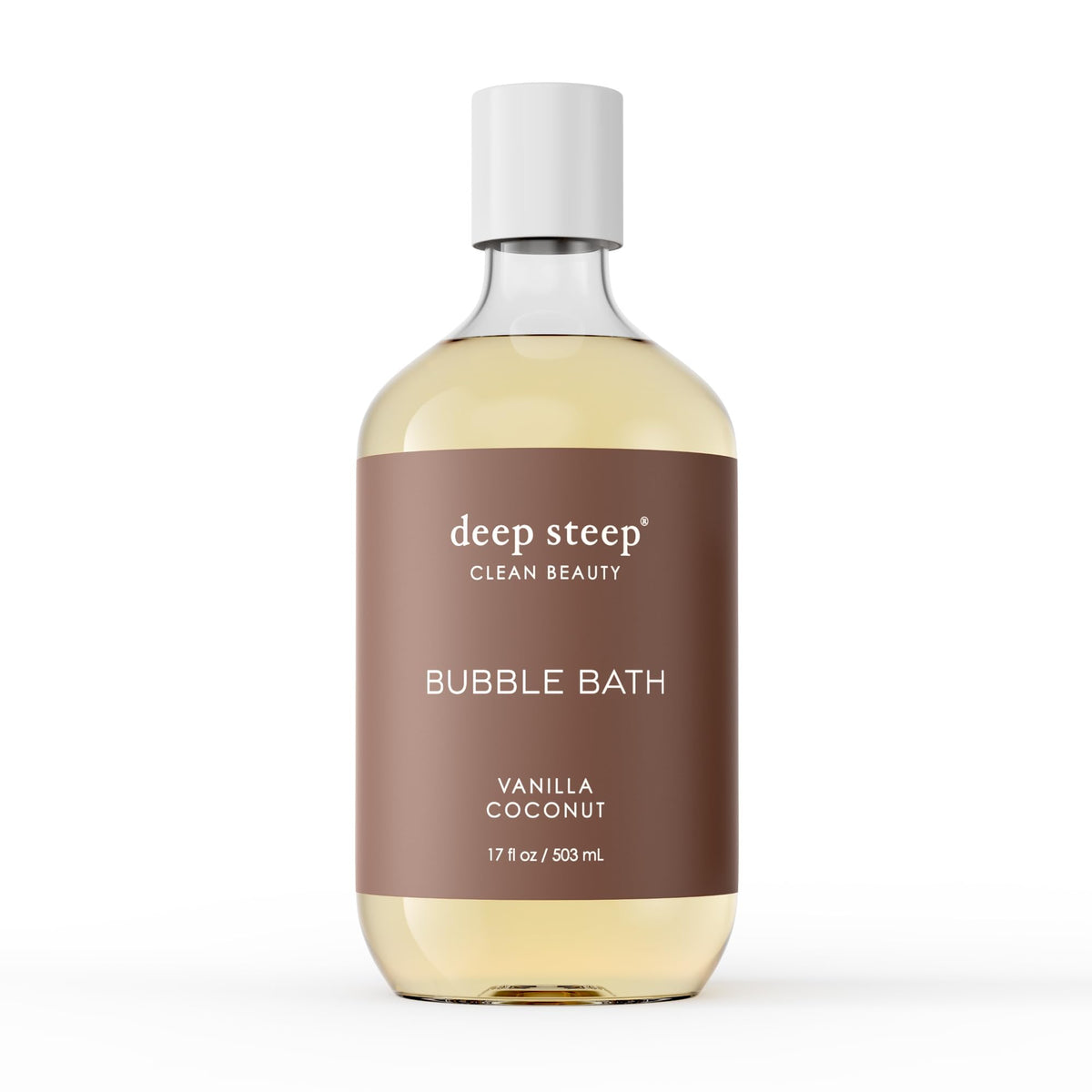 Deep Steep Bulle vanille coco bouteille - expérience sensorielle douce et hydratante.