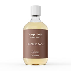 Deep Steep Bulle vanille coco bouteille - expérience sensorielle douce et hydratante.