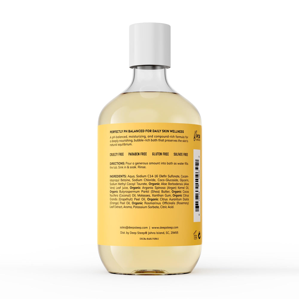 Deep Steep Bain Moussant Grapefruit Bergamot, mousse riche et onctueuse