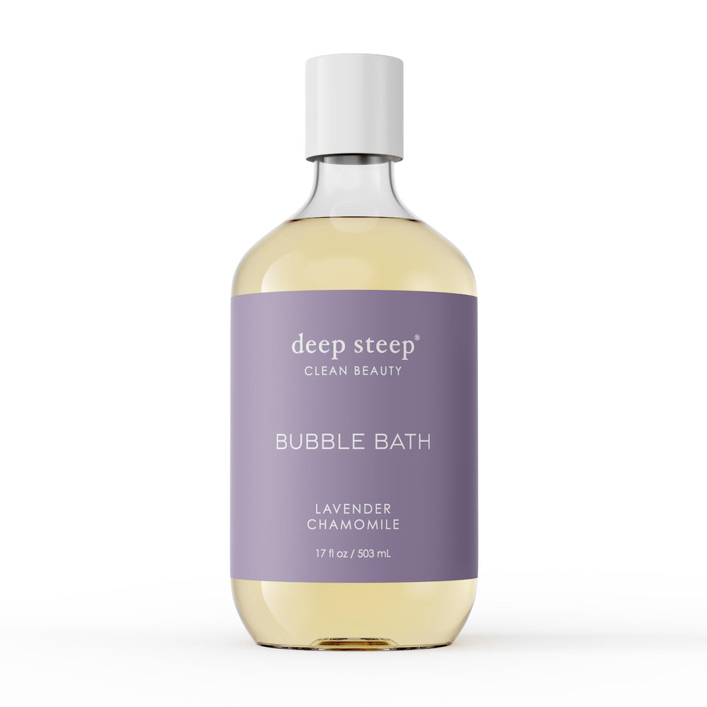 Deep Steep bain moussant Lavande Camomille : bouteille prête pour une relaxation aromatique.