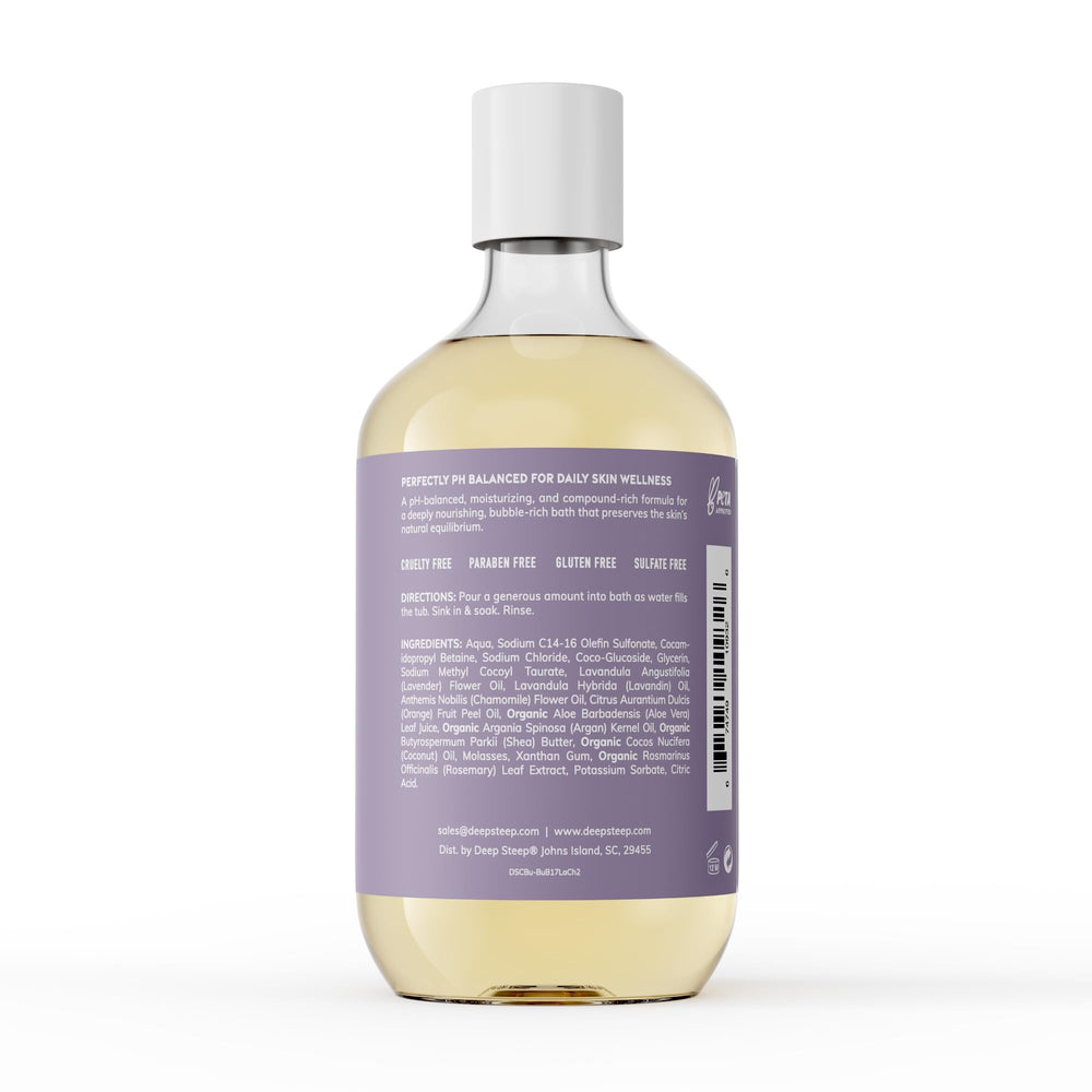 Deep Steep versement huile aromatique Lavande Camomille pour une expérience relaxante.