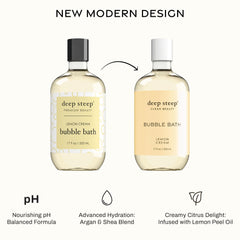 Deep Steep Bubble Bath Lemon Cream – texture crèmeuse enveloppante pour la peau.
