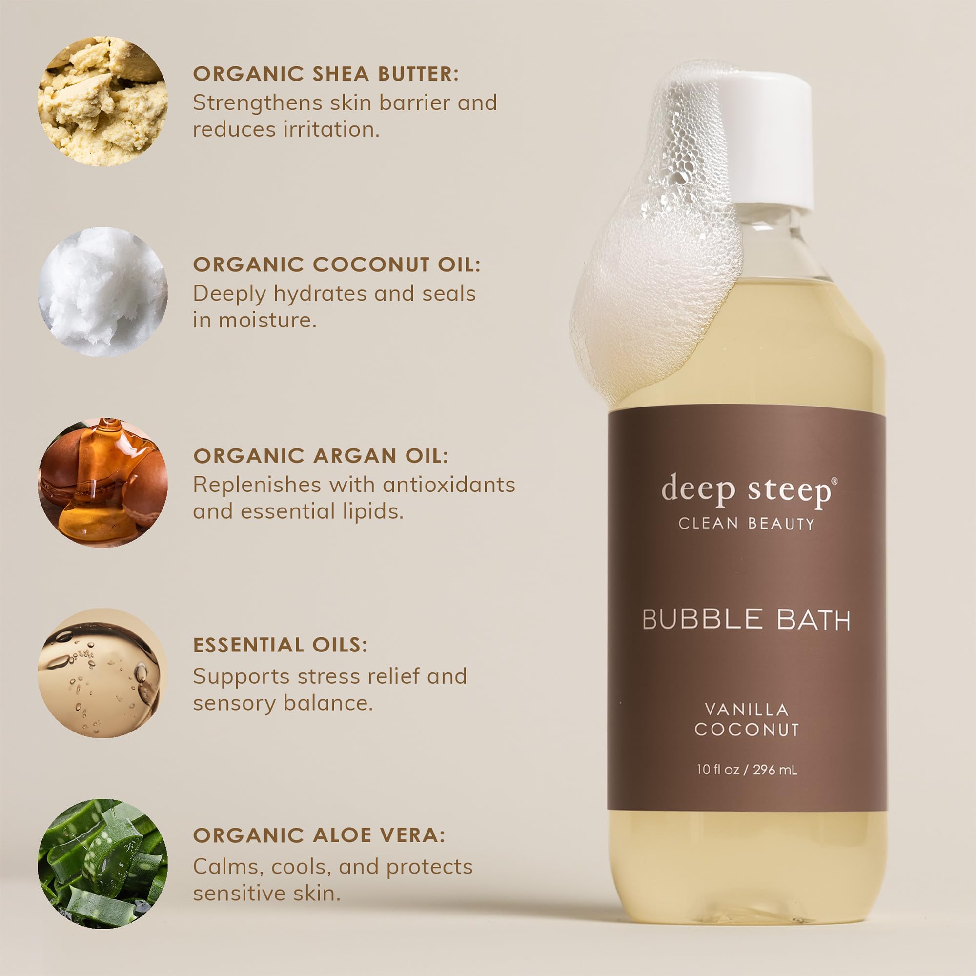 Deep Steep formule douce bain Vanille Coco: sans produits agressifs