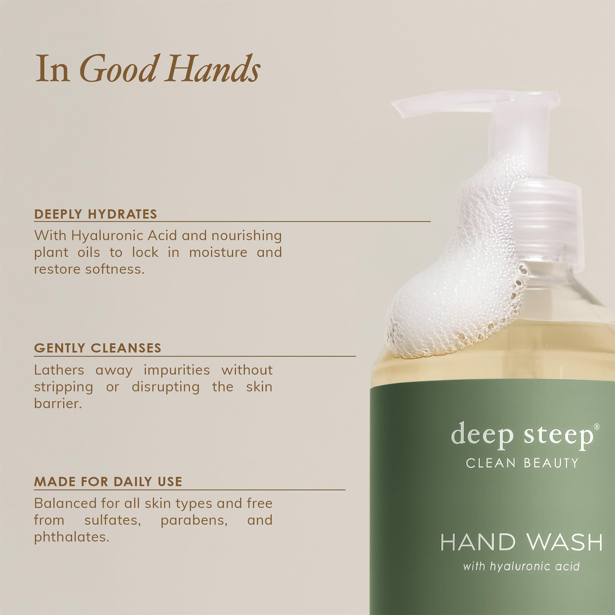 Deep Steep Lave-mains figue-abricot, Aloe vera rétablit l'hydratation.