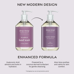 Deep Steep Lave-mains figue-abricot, huile d'argan nourrit la peau lors du lavage.