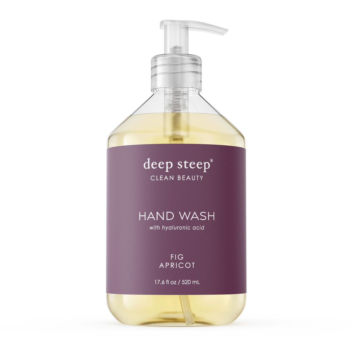 Deep Steep Lave-mains figue-abricot, bouteille élégante prête pour votre routine hydratante.