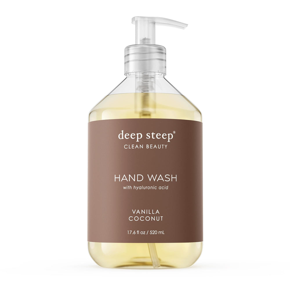  Deep Steep Lavage Mains Vanille Coco – bouteille pratique, lavage quotidien et douceur.