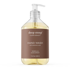  Deep Steep Lavage Mains Vanille Coco – bouteille pratique, lavage quotidien et douceur.