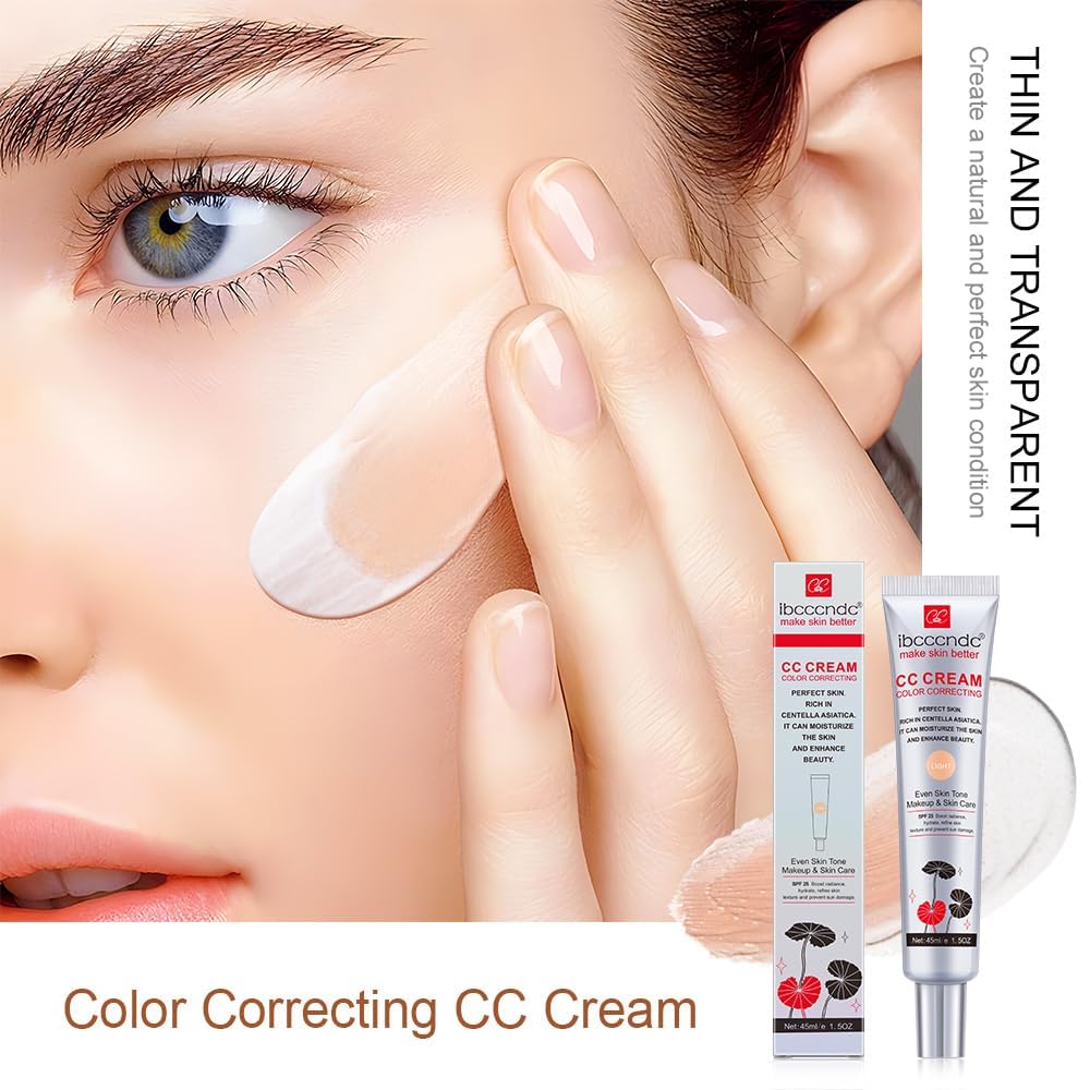 DEERELF CC Crème-pores-invisibles estompe les rougeurs pour un teint plus lisse.