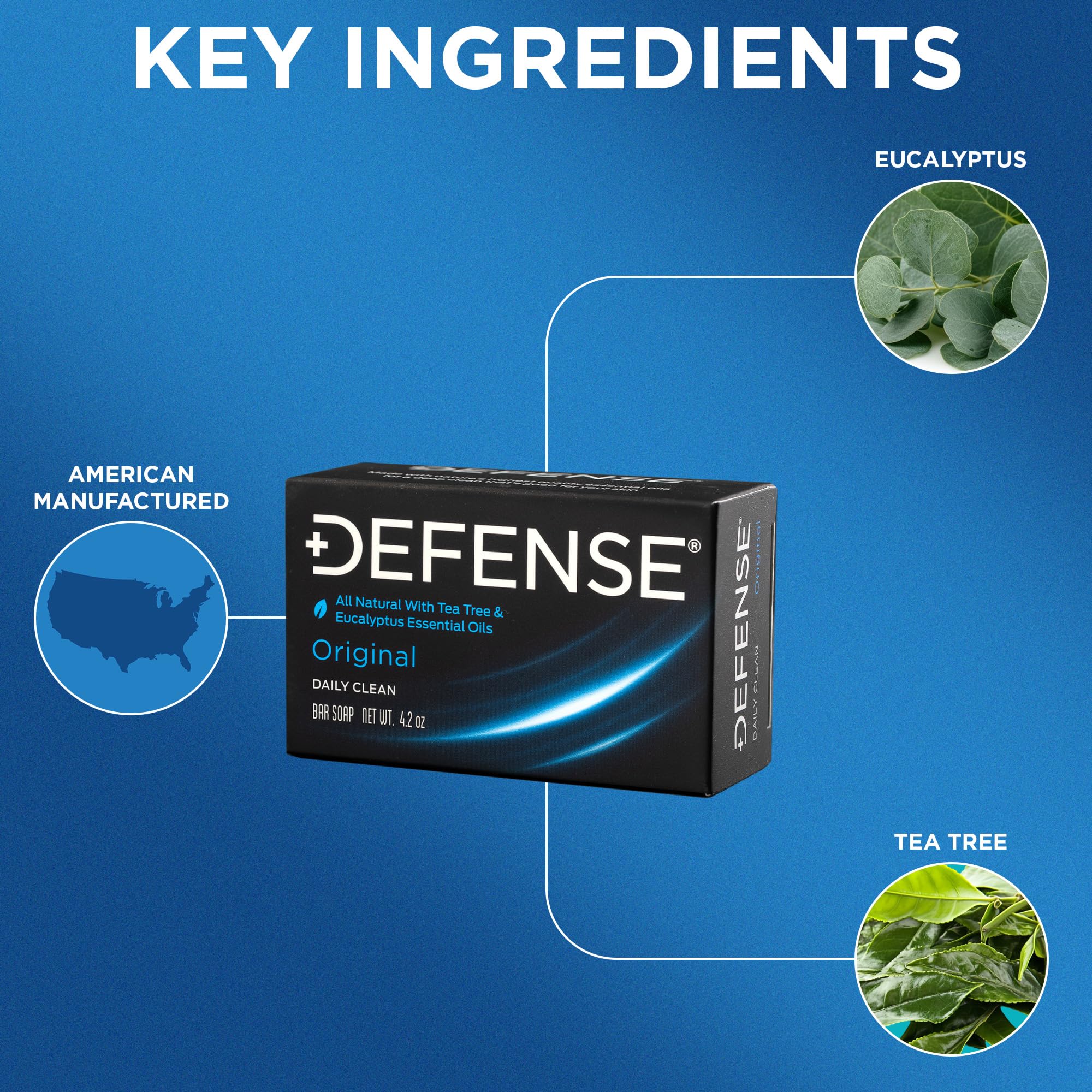 Defense Soap barre-huile-arbre-the-lavage-profond : purifie la peau et élimine les résidus