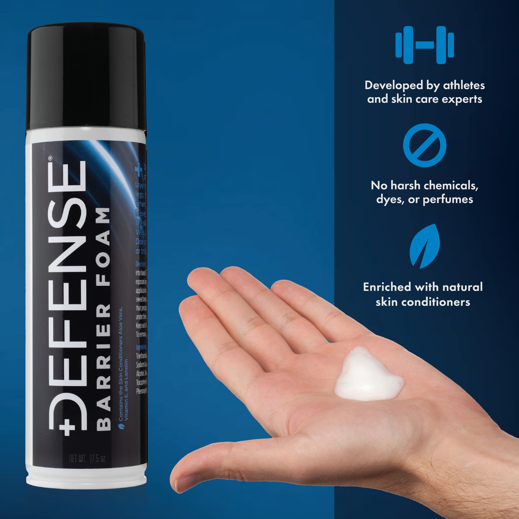 Defense Soap Mousse Barrière 17,5 oz – bouteille frontale en détail