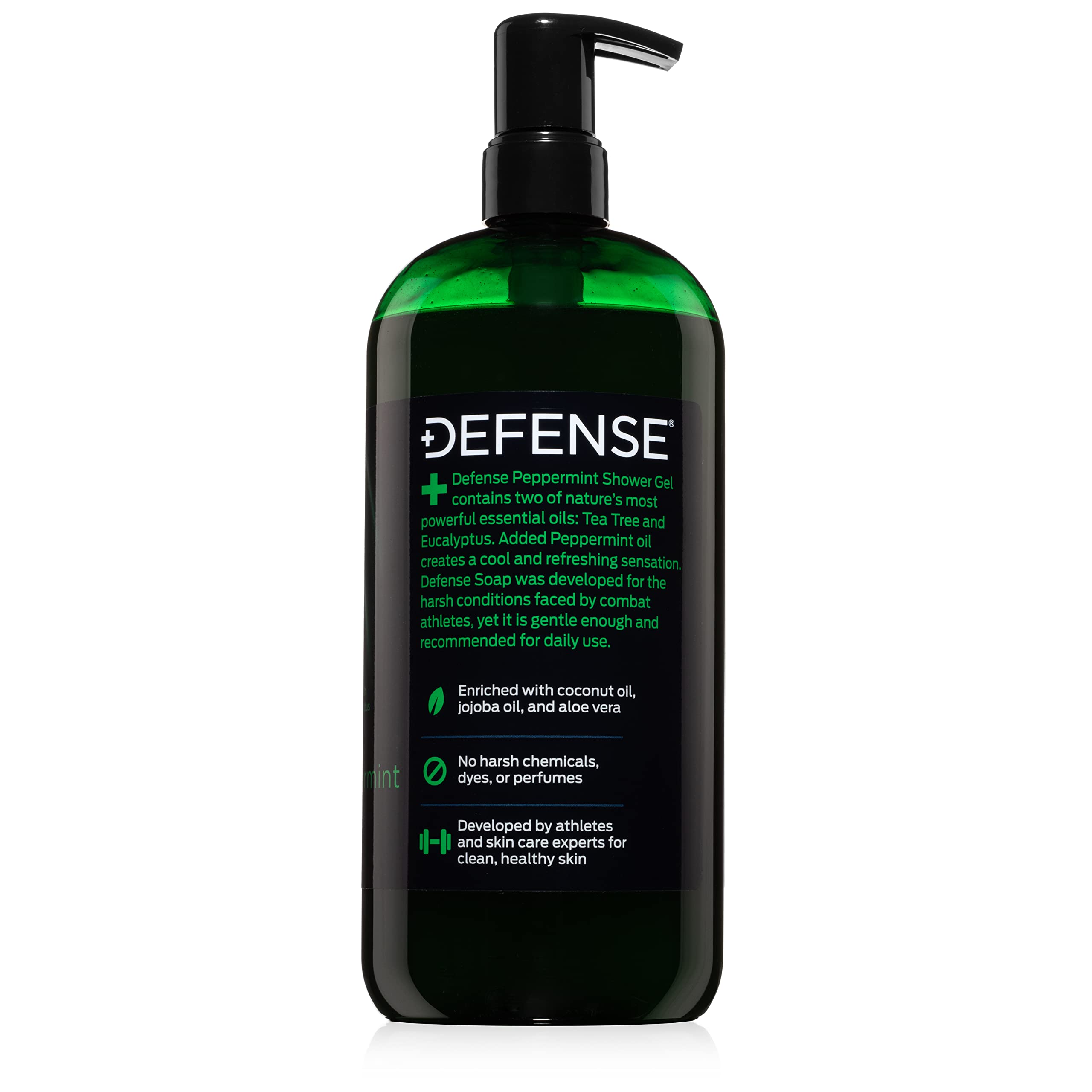 Defense Soap: ingrédients végan et naturels menthe-arbre-a-the pour une routine sans compromis.