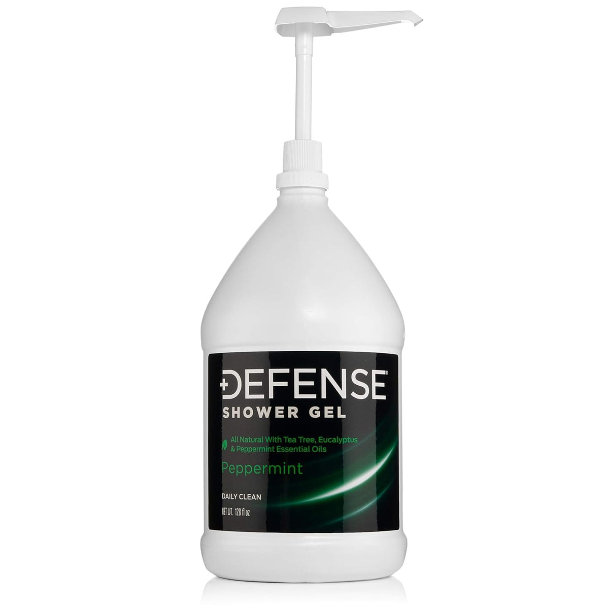 Defense Soap Gel Douche Menthe, flacon, hydratation douce pour peau sensible.