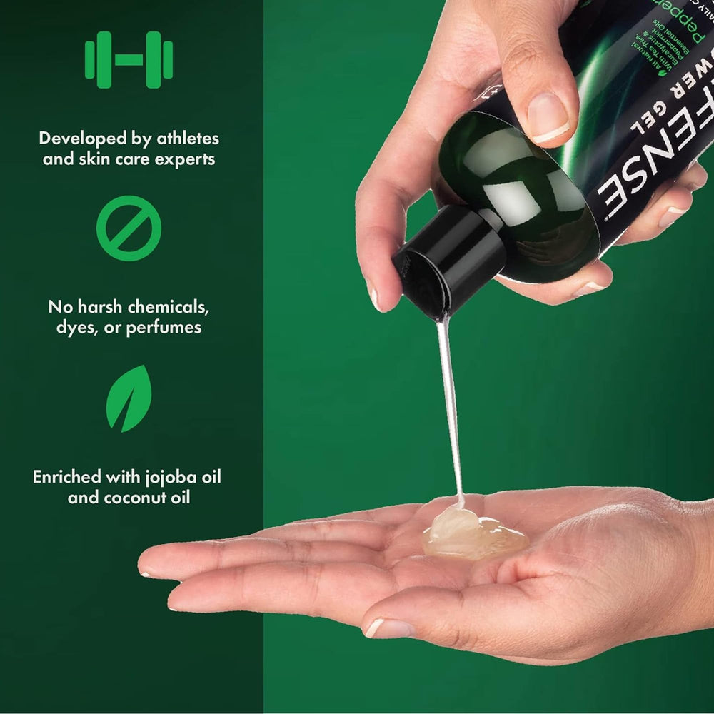 Defense Soap: soin du corps après effort, parfum menthe-arbre-a-the et fraîcheur durable.