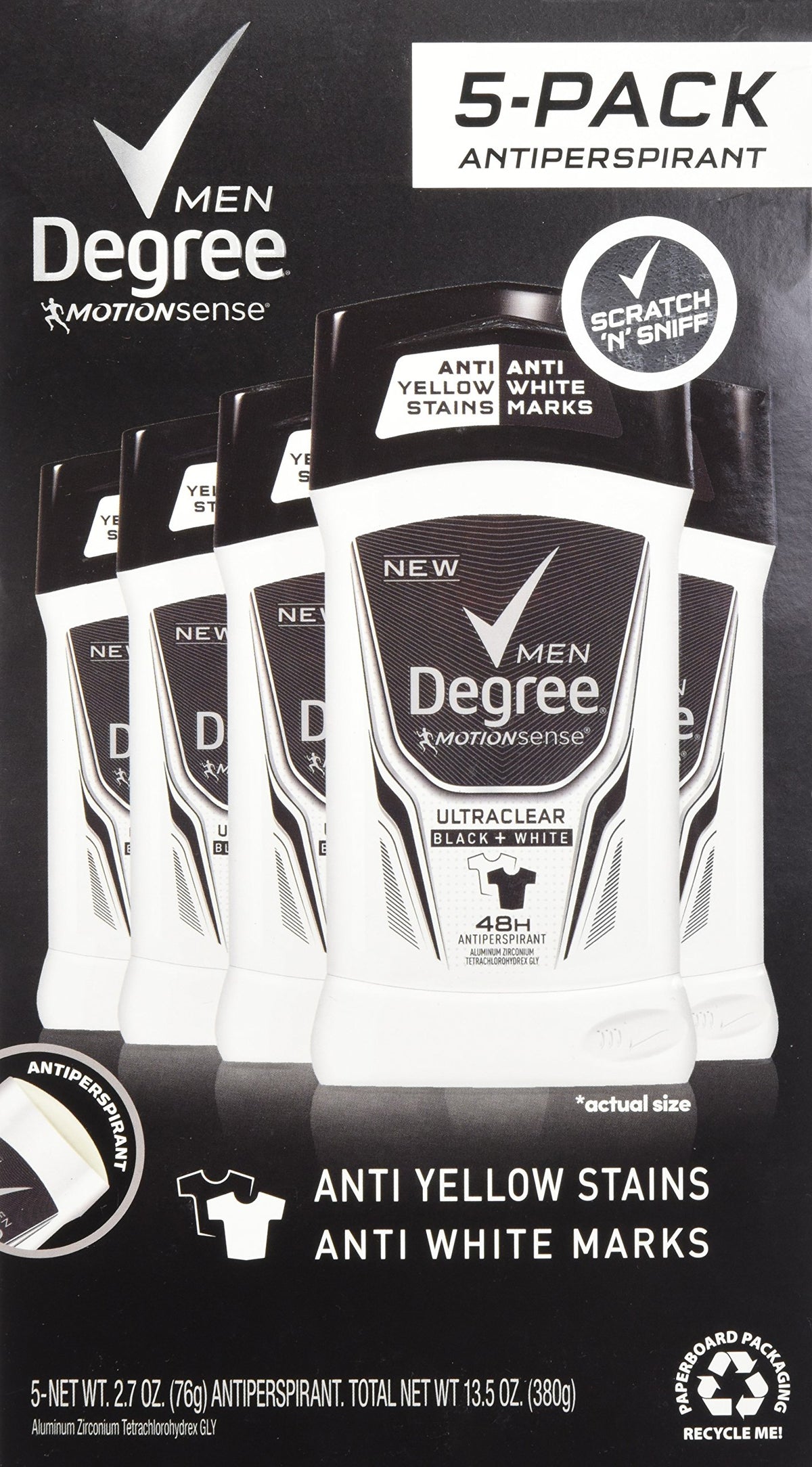 Degree Adrenaline : Bouteille d'antiperspirant offrant une protection durable tout au long de la journée.