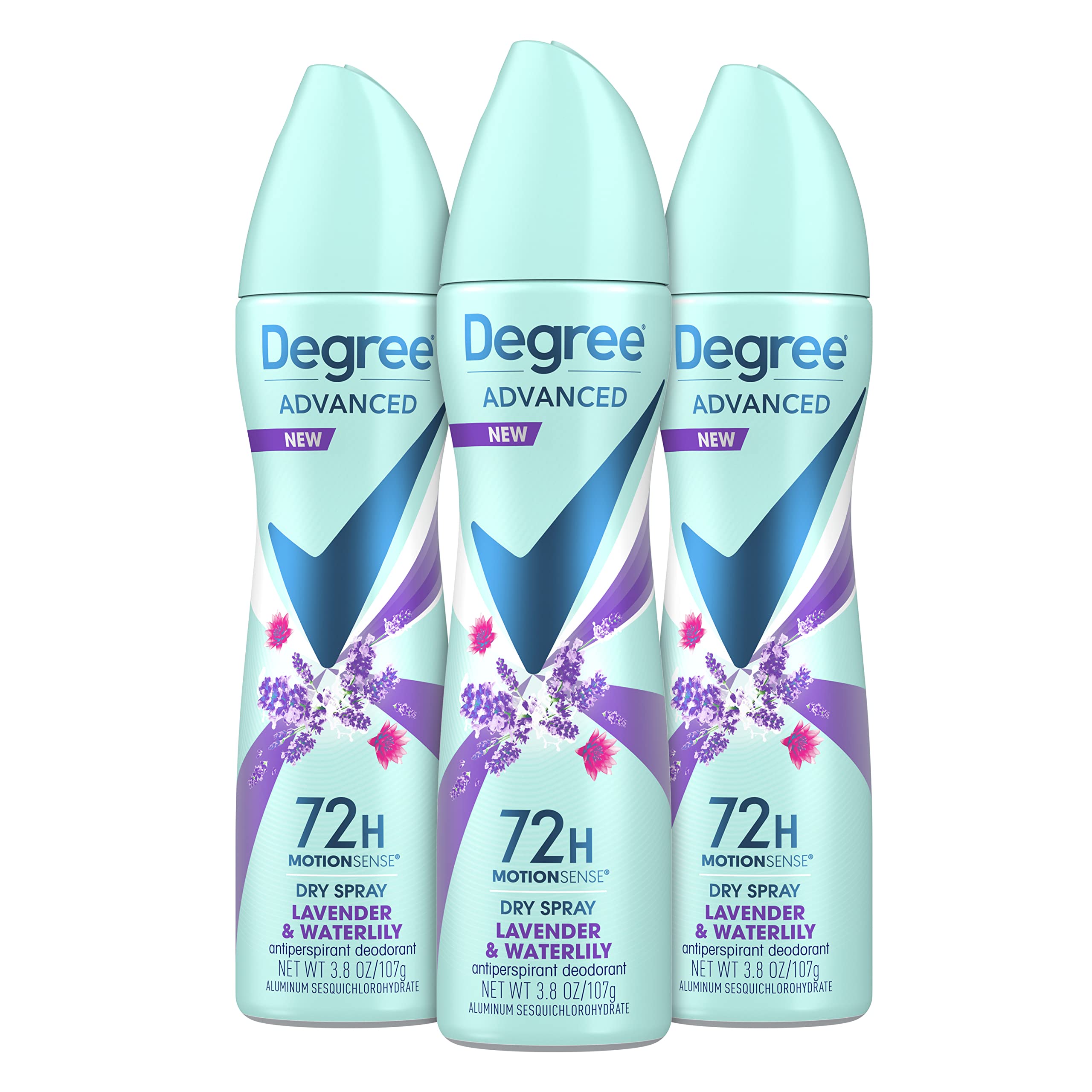 Degree antiperspirant spray lavande et nénuphar pour une fraîcheur durable