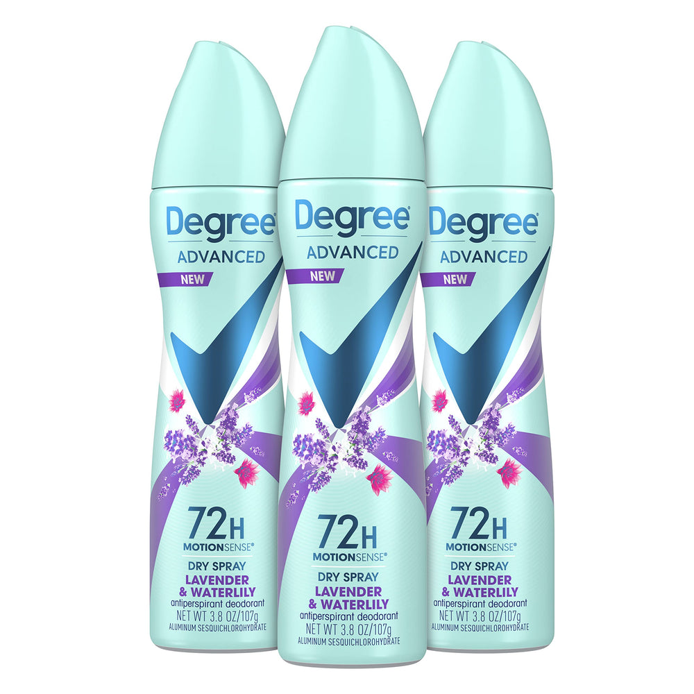 Degree antiperspirant spray lavande et nénuphar pour une fraîcheur durable