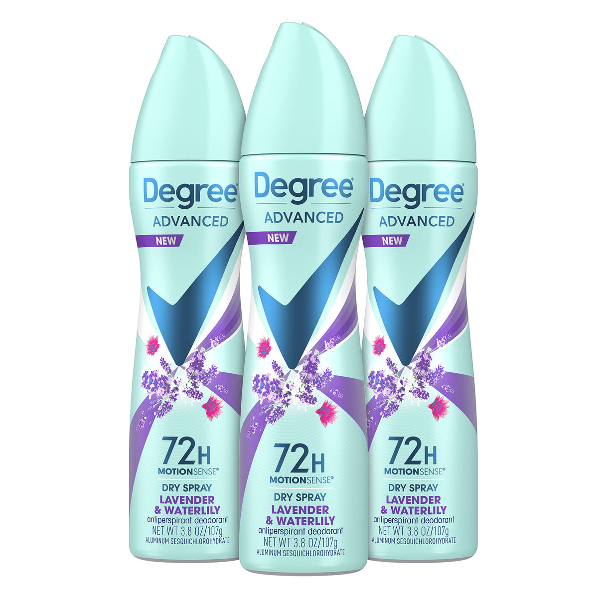 Degree antiperspirant spray lavande et nénuphar pour une fraîcheur durable