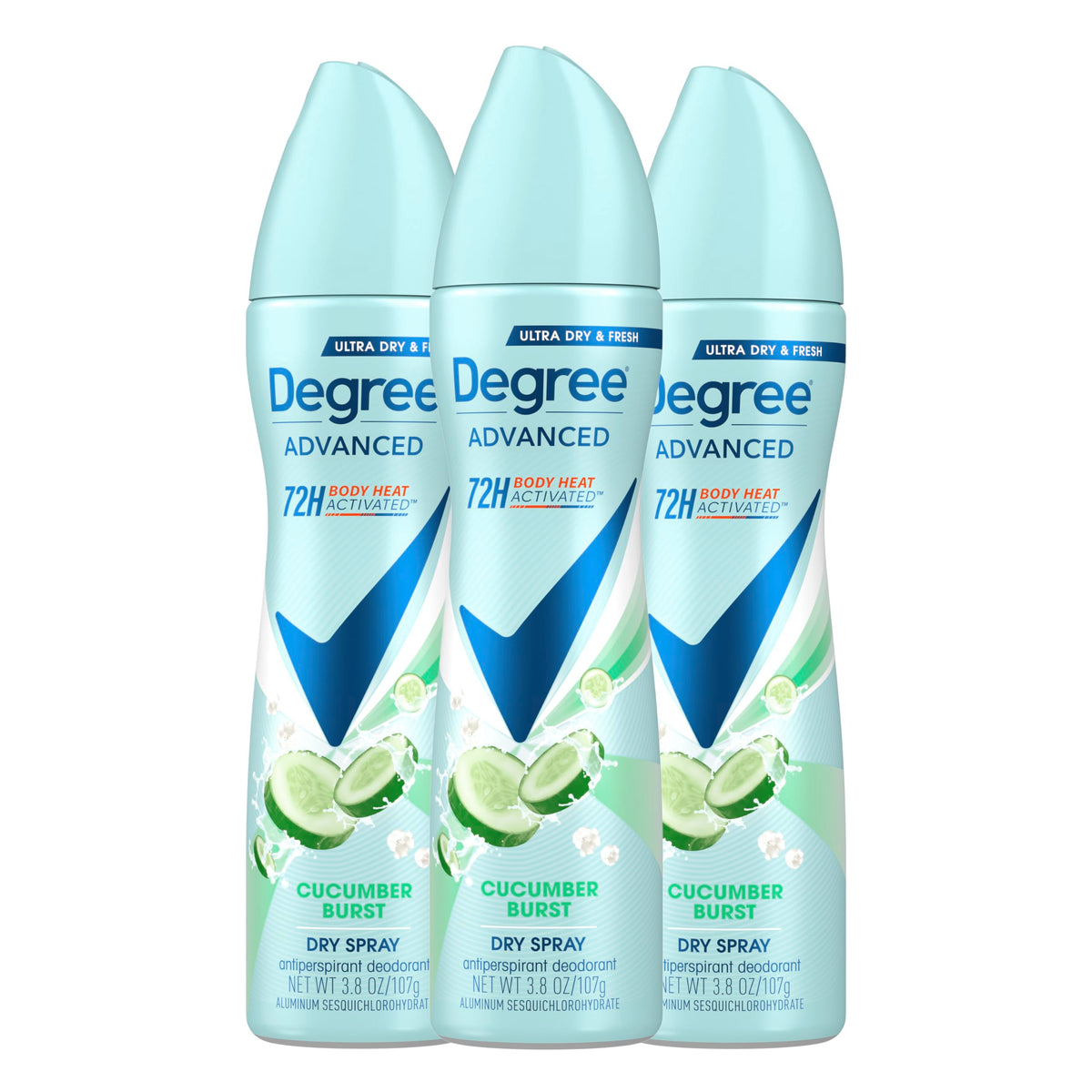 Degree Cucumber Burst, Déodorant antitranspirant, parfum frais et longue durée
