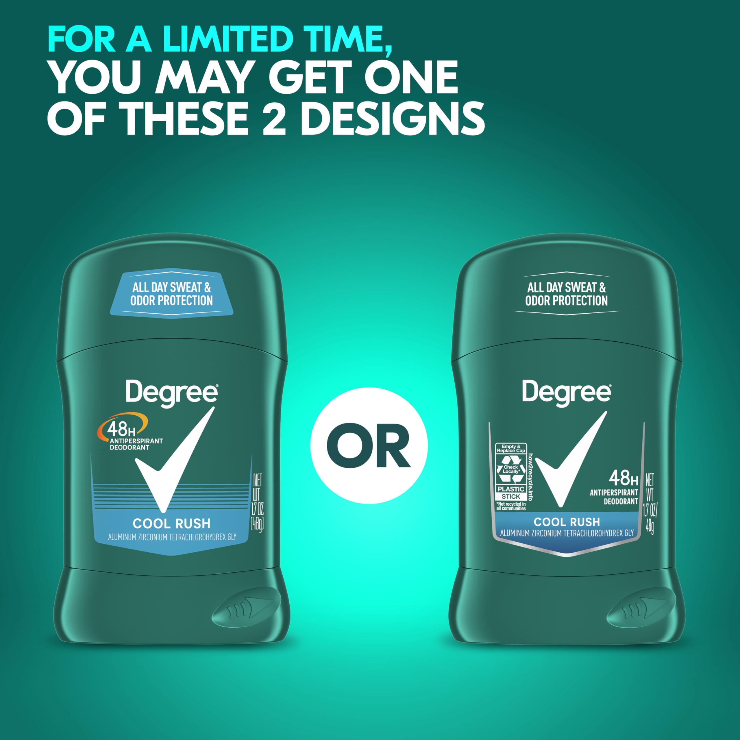 Emballage recyclable Degree Men Cool Rush, choix responsable.