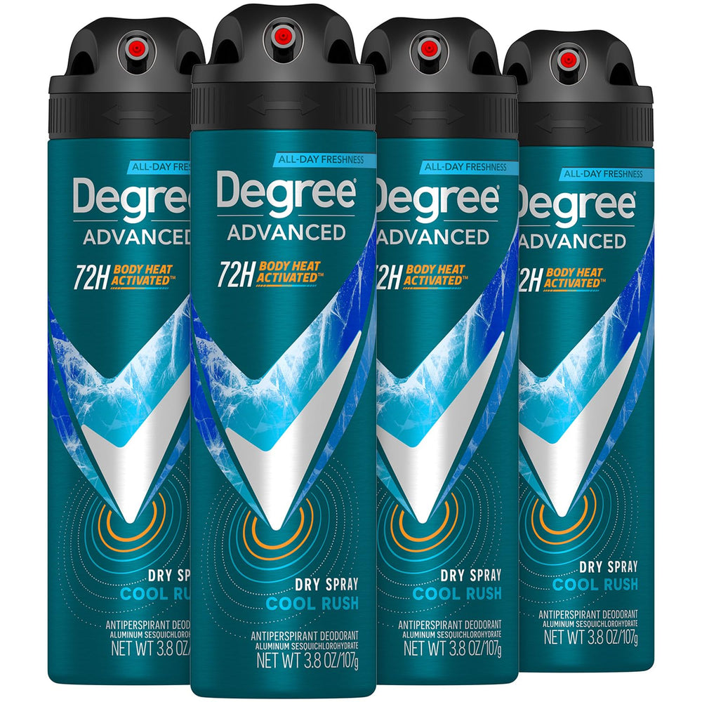 Degree Cool Rush: bouteille spray homme prête à une utilisation toute la journée.