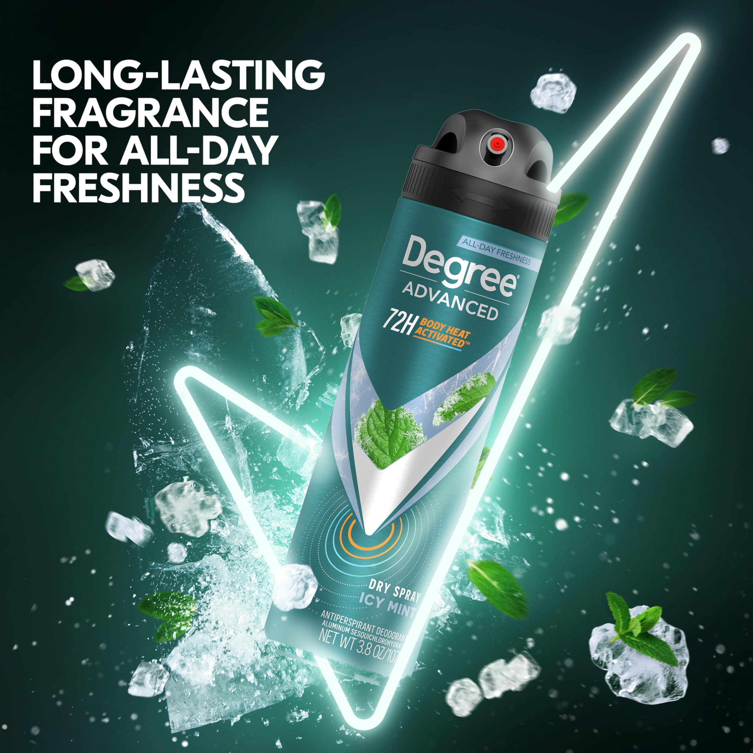 Degree Men Menthe Glaciale - emballage recyclable mis en valeur.