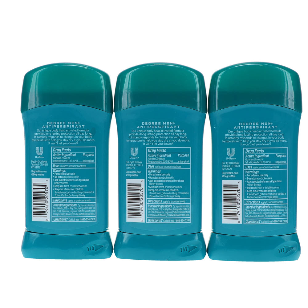 Degree Homme Pack de 3 Stick, pratique et économique pour la routine quotidienne.