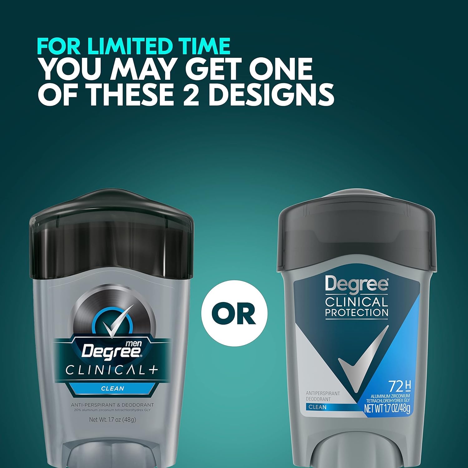 Degree Homme Propre Clinique Antiperspirant, protection quotidienne pour rester sec toute la journée.