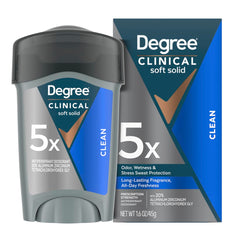 Degree Men Clinical Protection Clean – emballage prêt à l'emploi et protection longue durée.
