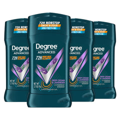 Degree Men Deep Cedar Lavender baton d'antiperspirant prêt à l'emploi.