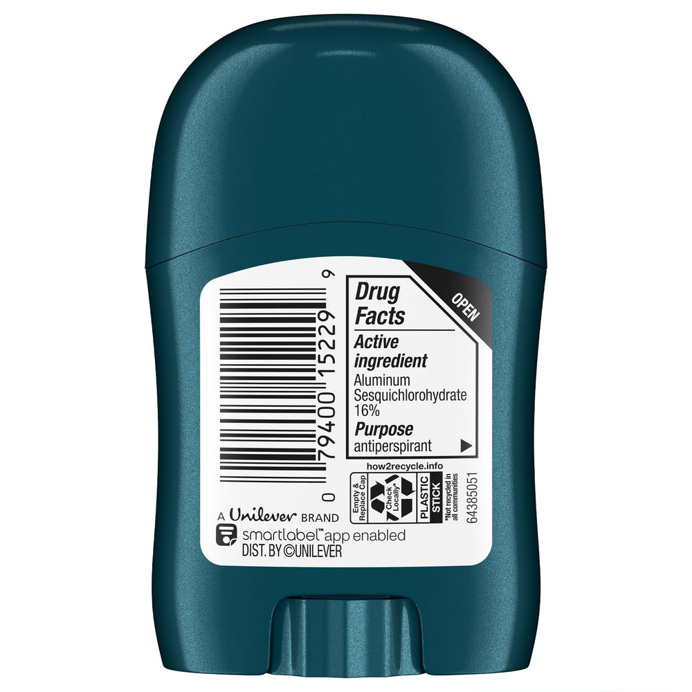 Degree déodorant voyage Cool Rush, paquet arrière, format compact pour voyager.