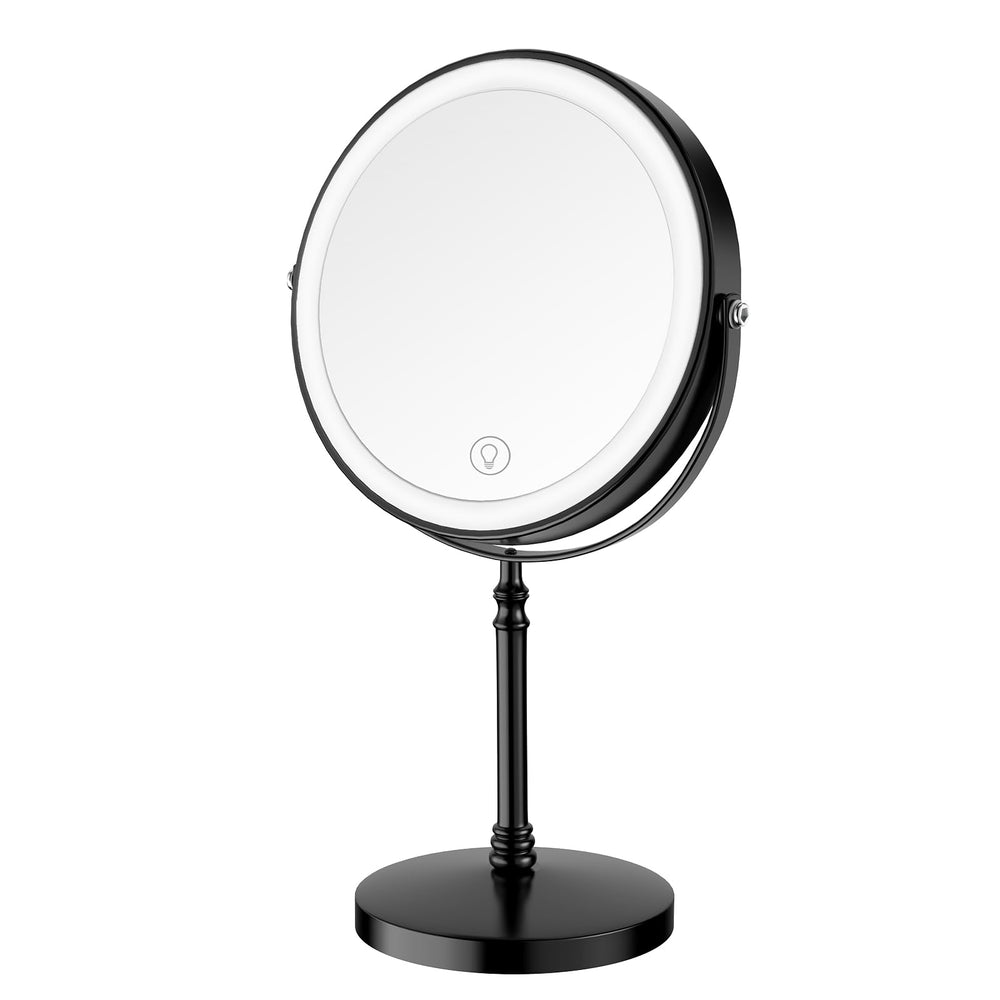 Le miroir DEIOVWXS double face 1x et 10x offre un maquillage précis.