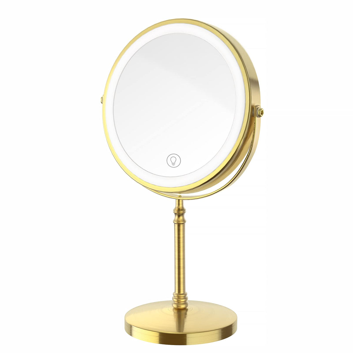 DEIOVWXS Miroir maquillage lumineux, rotation 360° pour un angle parfait.