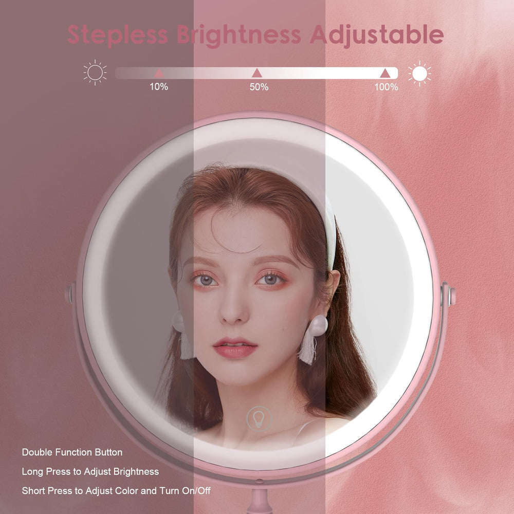 DEIOVWXS miroir lumineux, démonstration 10× pour tutoriels maquillage détaillés