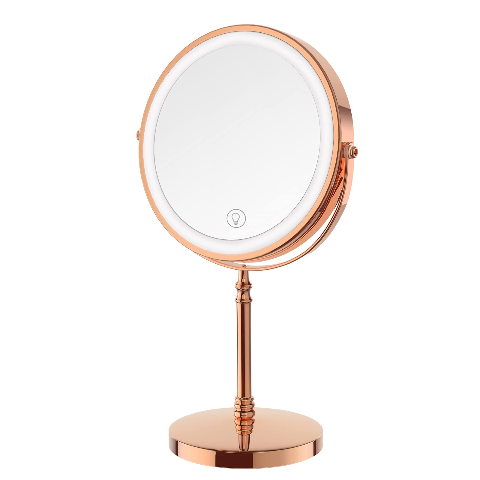 DEIOVWXS miroir maquillage lumineux 8 pouces, grande surface pour un maquillage précis.