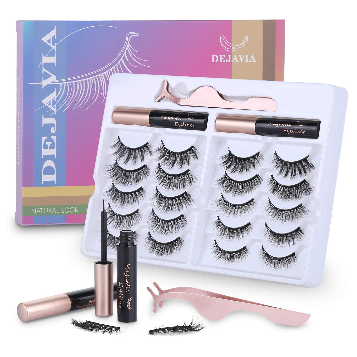 DEJAVIA kit cils magnétiques et trait magnétique – application rapide et sans colle.