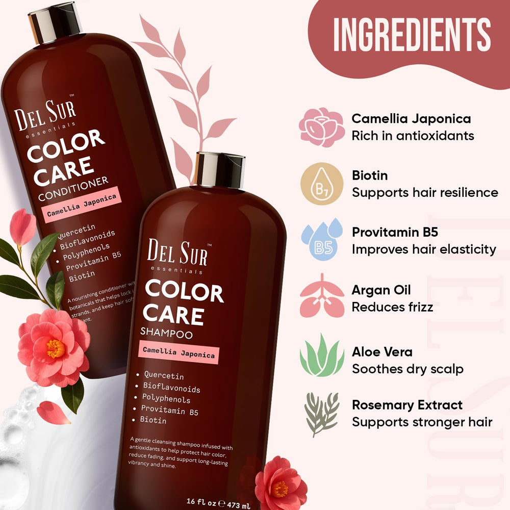 DEL SUR Camellia Japonica—extrait hydratant pour cheveux doux.