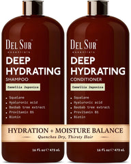 DEL SUR Shampoing bouteille-pompe pour une application précise et confortable.