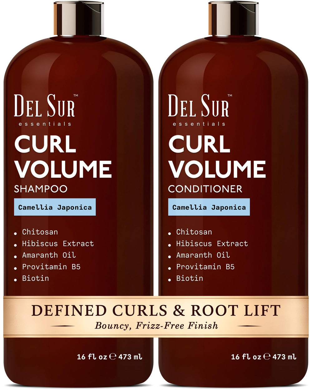 DEL SUR Shampoing boucles en flacon, nettoyage léger pour boucles définies