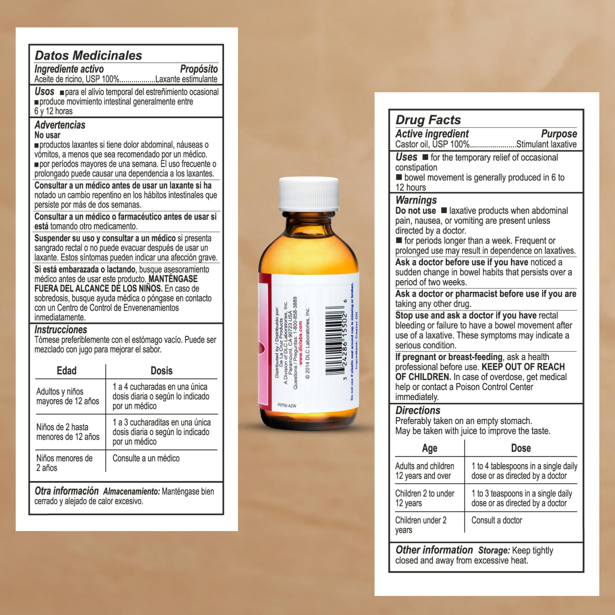 Routine beauté – flacon De La Cruz huile de ricin hydratante