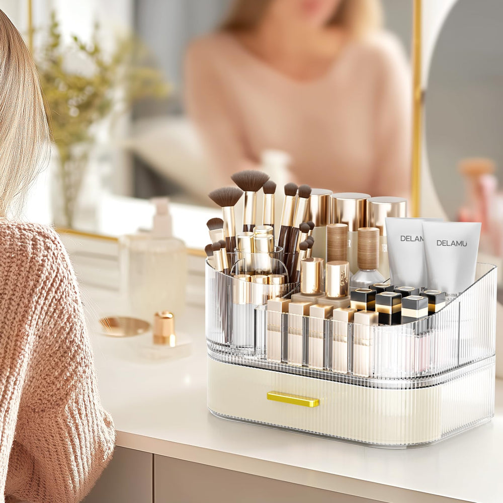 Grand Display cosmétique blanc Delamu pour rangement facile