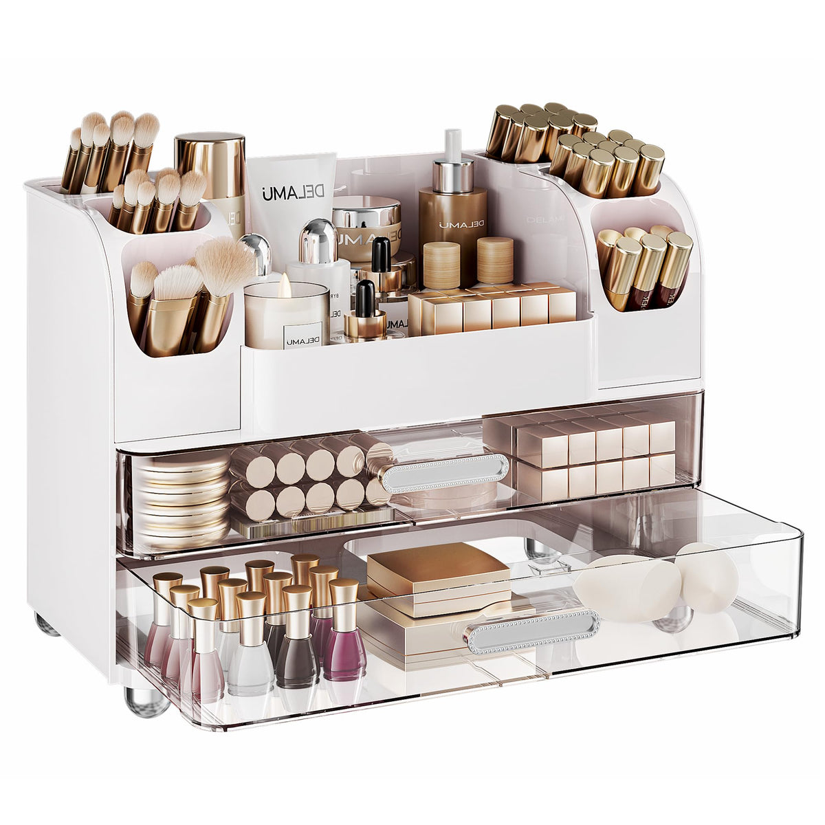 Delamu Organisateur Maquillage pinceaux courbes facilite l'accès quotidien