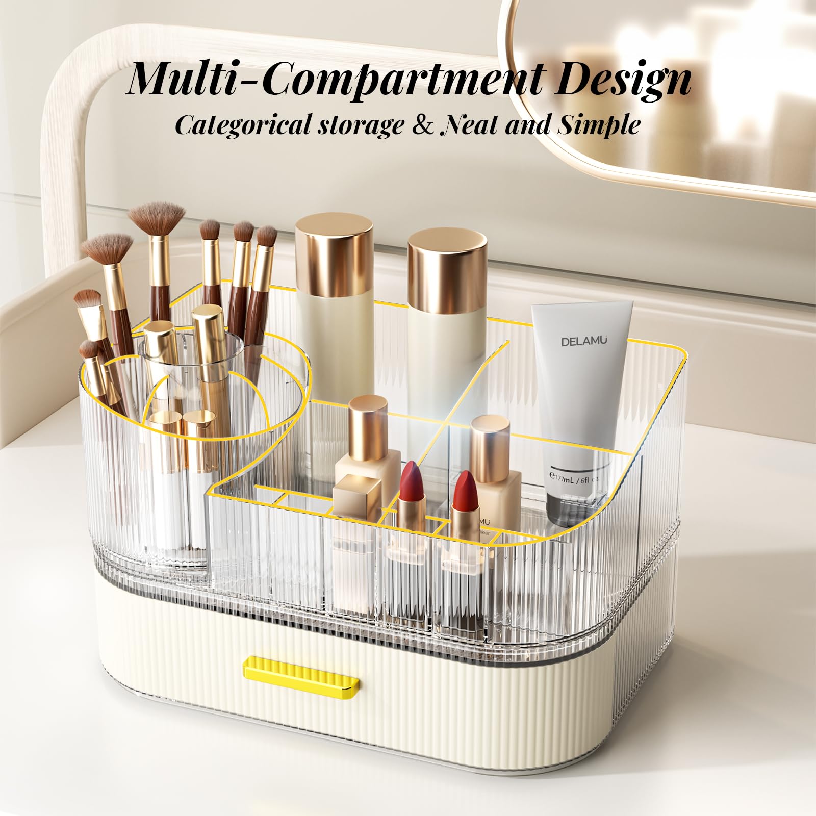 Rangement soins et parfums Delamu pour une organisation claire