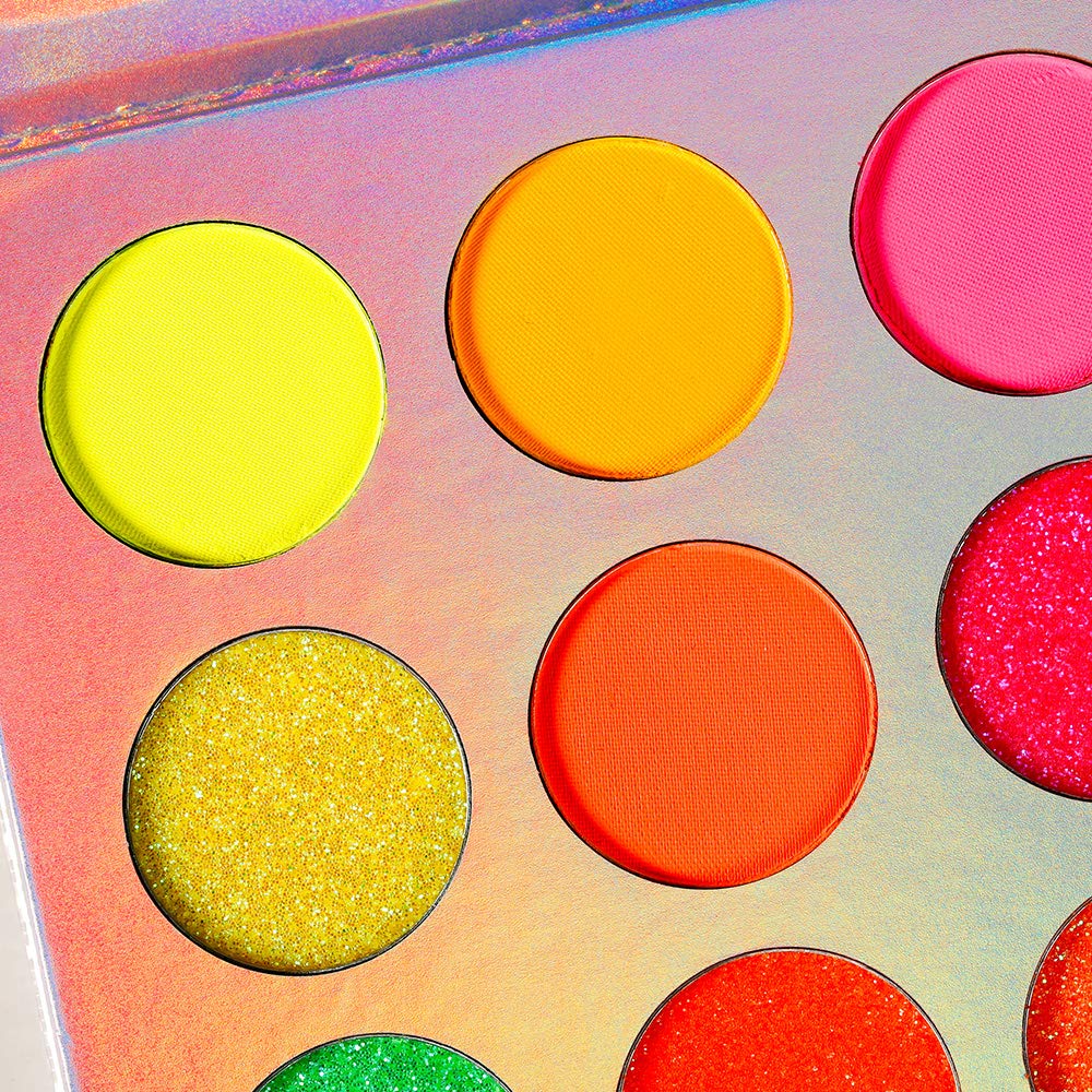 DE'LANCI Aurora Glow palette, effets UV et glow pour fêtes lumineuses.