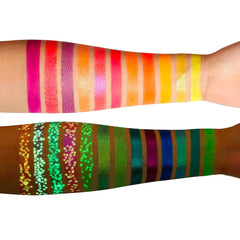 DE'LANCI Aurora Glow palette, pigments intenses pour maquillage de scène.