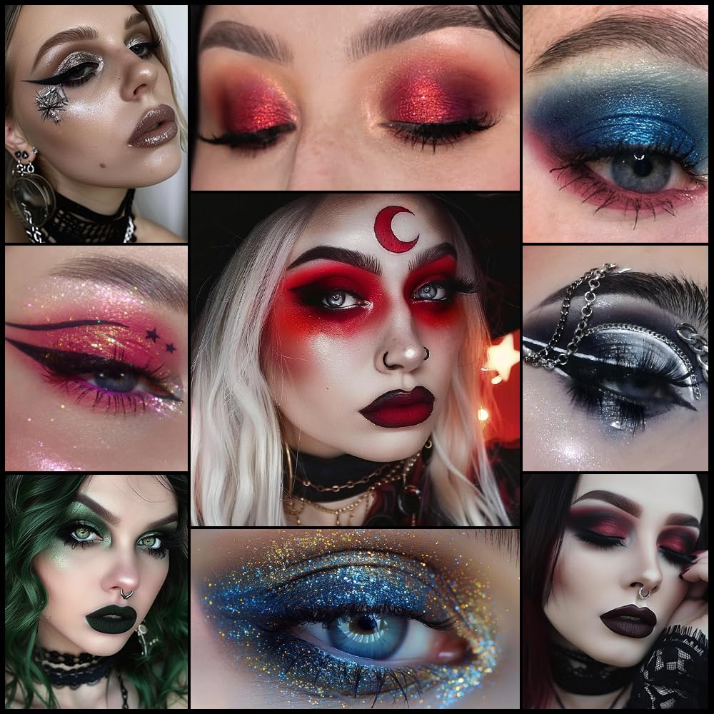 DE'LANCI ombre rouge-or duochrome, dégradé chaud pour transitions fluides.