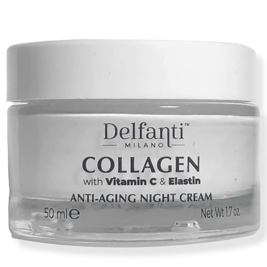 Delfanti Milano crème collagène en flacon, hydratation durable et teint uniforme.