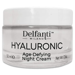 Delfanti-Milano crème nuit hyaluronique en flacon, hydratation en profondeur.